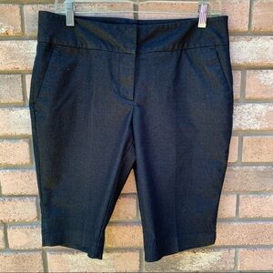 Dark navy lightweight tailored wide flat waistband Bermuda shorts spring summer